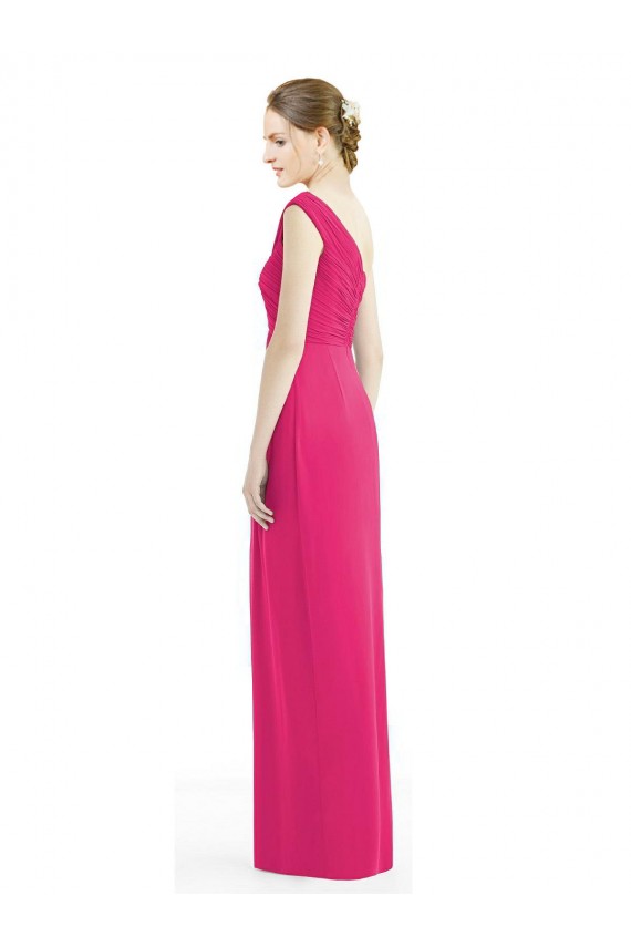 Soft Chiffon Sheath Long Sleeveless Azalea Bridesmaid Dresses Glasgow
