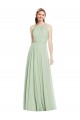 Chiffon A-Line Long Sleeveless Sage Bridesmaid Dress / Evening Dress Glasgow