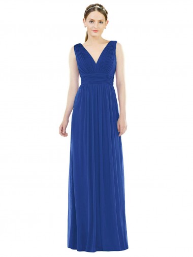 Soft Chiffon A-Line Long Sleeveless Bridesmaid Gowns Glasgow