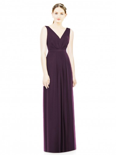 Chiffon A-Line Long Grape Bridesmaid Dress / Evening Dress Glasgow