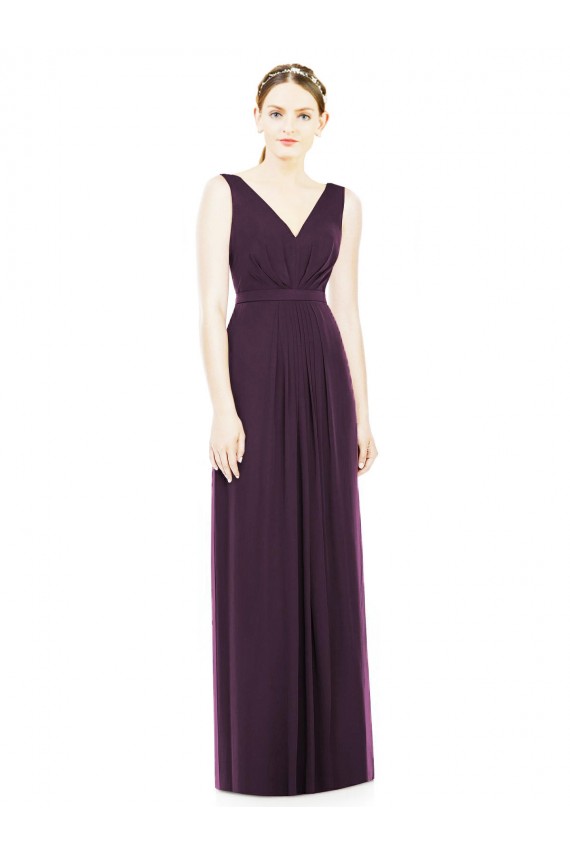 Chiffon A-Line Long Grape Bridesmaid Dress / Evening Dress Glasgow