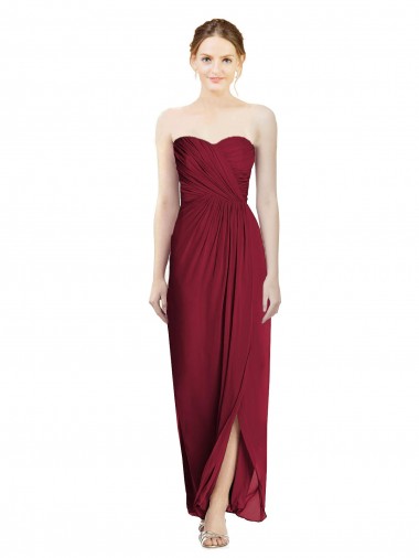 Soft Chiffon Sheath Long Sleeveless Bridesmaid Dress Glasgow