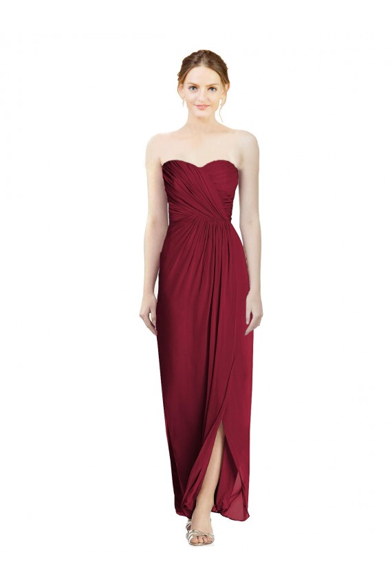 Soft Chiffon Sheath Long Sleeveless Bridesmaid Dress Glasgow
