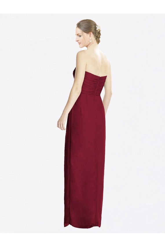 Soft Chiffon Sheath Long Sleeveless Bridesmaid Dress Glasgow