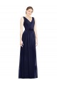 Chiffon A-Line Sleeveless Dark Navy Bridesmaid Gowns Glasgow