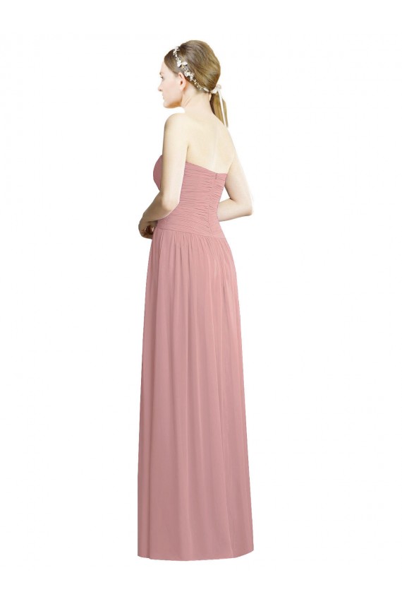 Chiffon A-Line Long Sleeveless Front Slit Bridesmaid Dresses Glasgow
