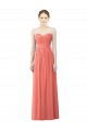 Soft Chiffon A-Line Long Sleeveless Coral Bridesmaid Dress Glasgow