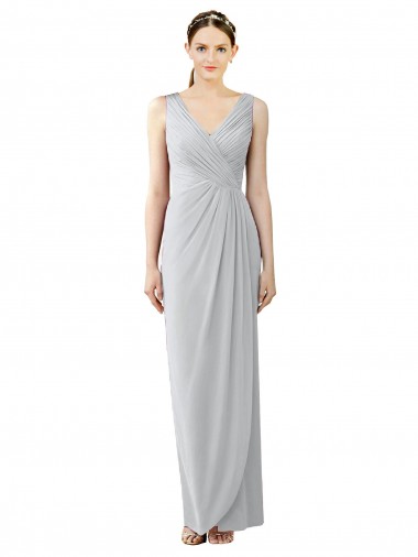 Chiffon Sheath Long Sleeveless V-Back Bridesmaid Dress / Evening Dress Glasgow
