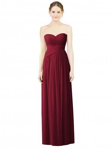 Soft Chiffon A-Line Sleeveless Burgundy Evening Dress / Bridesmaid Dress Glasgow