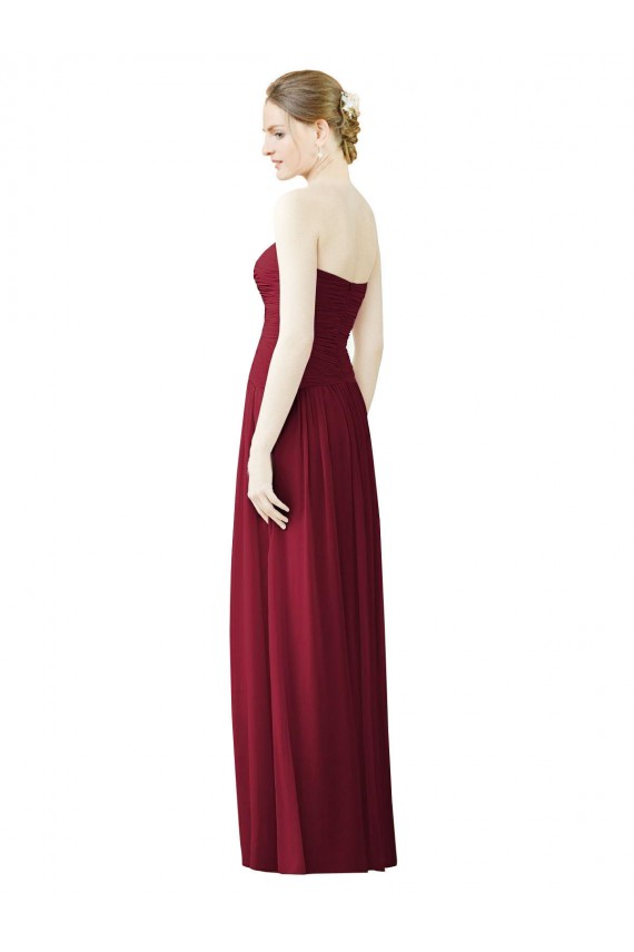 Soft Chiffon A-Line Sleeveless Burgundy Evening Dress / Bridesmaid Dress Glasgow