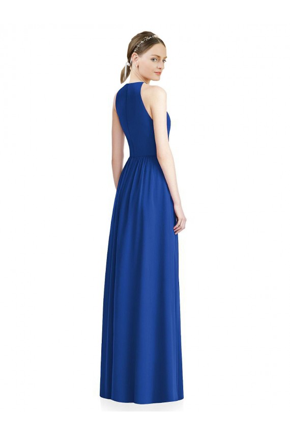 Chiffon A-Line Long Sleeveless Silver Bridesmaid Dress / Evening Dress Glasgow