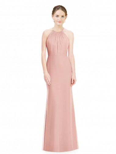 Soft Chiffon Mermaid Mermaid Sleeveless Bliss Pink Bridesmaid Dress Glasgow