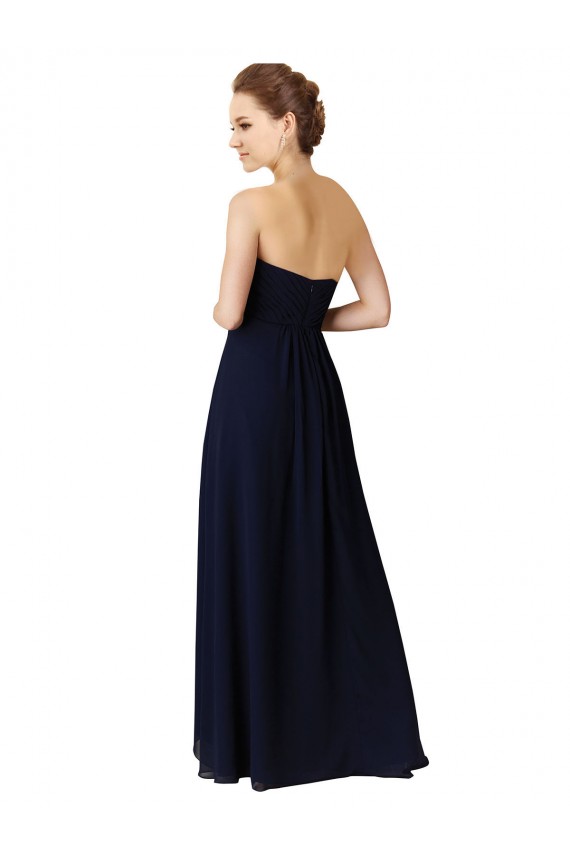 Luxe Chiffon A-Line Long Sleeveless High Low Bridesmaid Dress Glasgow