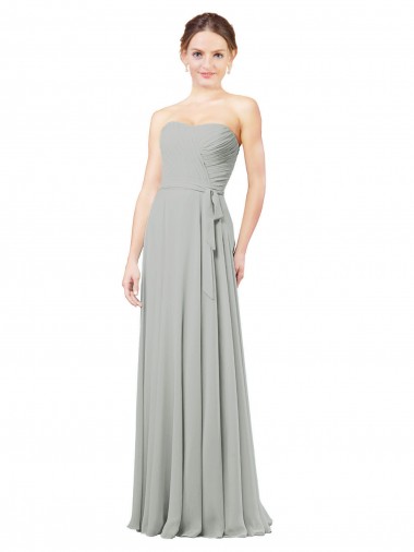 Soft Chiffon A-Line Long Sleeveless Bridesmaid Dresses Glasgow