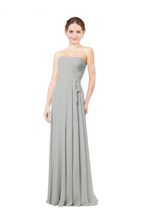 Soft Chiffon A-Line Long Sleeveless Bridesmaid Dresses Glasgow