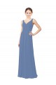 Soft Chiffon Sheath Long Sleeveless Bridal Party Dress Glasgow