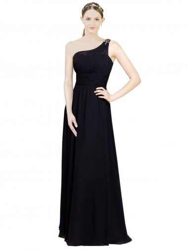Chiffon A-Line Sleeveless Black Bridesmaid Dresses Glasgow