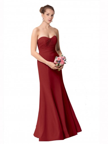 Soft Chiffon Mermaid Long Sleeveless Bridesmaid Dress Glasgow