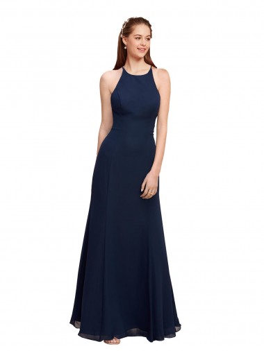 Soft Chiffon Mermaid Long Sleeveless Prom Dress / Bridesmaid Dress Glasgow