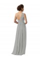 Soft Chiffon A-Line Long Sleeveless Silver Bridesmaid Gowns Glasgow
