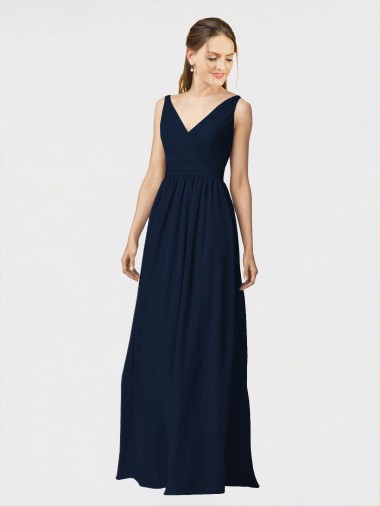 Chiffon A-Line Long Sleeveless Bridesmaid Dresses / Formal Dresses Glasgow