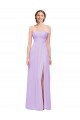 Soft Chiffon A-Line Long Sleeveless High Side Slit Bridesmaid Dresses Glasgow