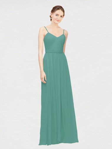 Chiffon A-Line Long Sleeveless Icelandic Silver Bridesmaid Dress / Evening Dress Glasgow