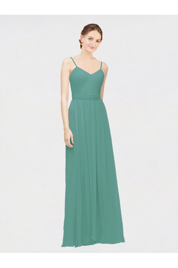 Chiffon A-Line Long Sleeveless Icelandic Silver Bridesmaid Dress / Evening Dress Glasgow