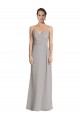 Soft Chiffon Sheath Long Sleeveless Silver Bridesmaid Dress Glasgow