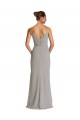 Soft Chiffon Sheath Long Sleeveless Silver Bridesmaid Dress Glasgow