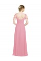 Soft Chiffon A-Line Long Sleeveless Skin Pink Bridesmaid Gowns Glasgow