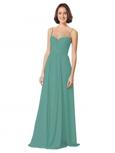 Soft Chiffon A-Line Long Sleeveless Icelandic Silver Bridesmaid Gowns Glasgow