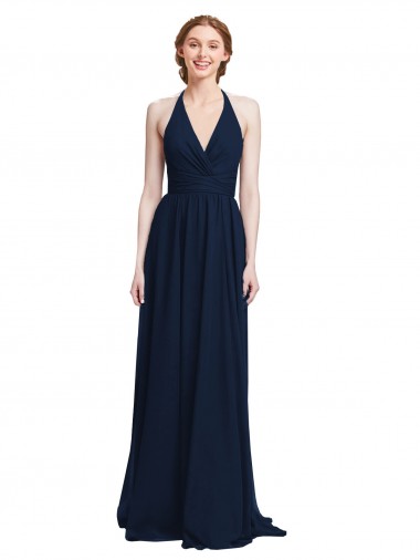 Chiffon A-Line Sleeveless Dark Navy Formal Dress / Bridesmaid Dress Glasgow