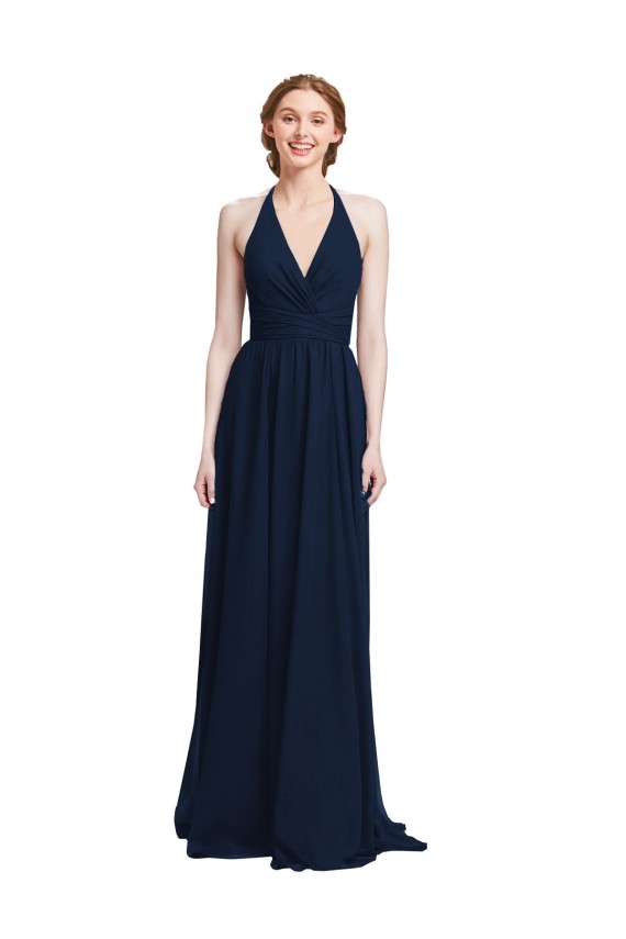 Chiffon A-Line Sleeveless Dark Navy Formal Dress / Bridesmaid Dress Glasgow