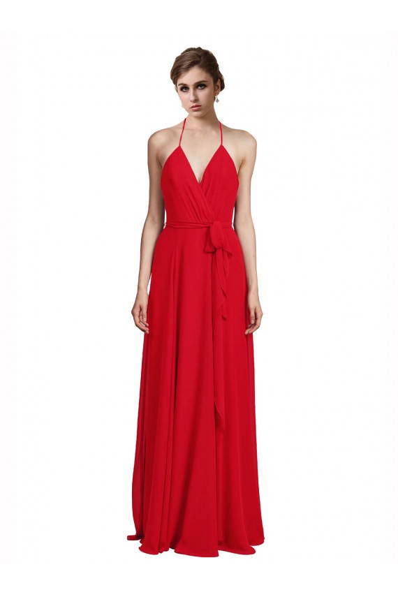 Chiffon Long Sleeveless Bridesmaid Dress Glasgow