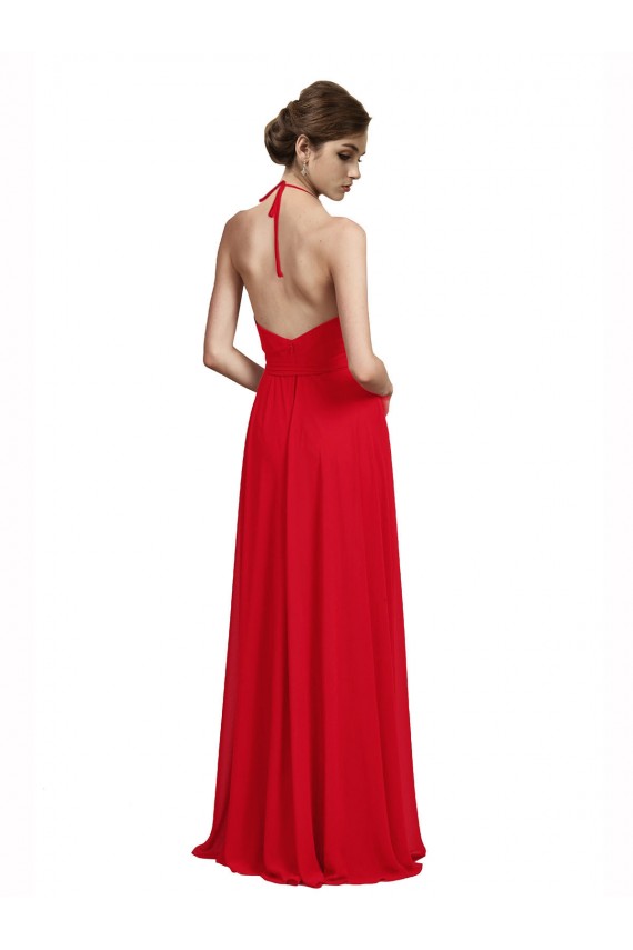 Chiffon Long Sleeveless Bridesmaid Dress Glasgow
