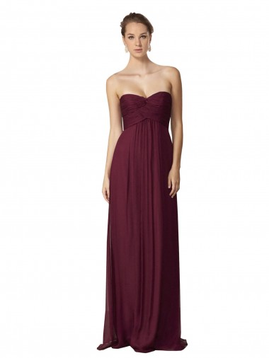 Soft Chiffon A-Line Long Sleeveless Bridesmaid Dress / Formal Dress Glasgow