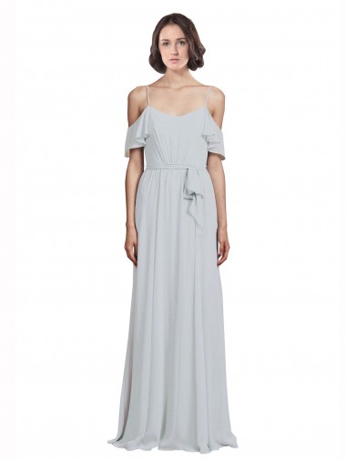 Soft Chiffon A-Line Long Sleeveless Frost Formal Dress / Bridesmaid Dress Glasgow