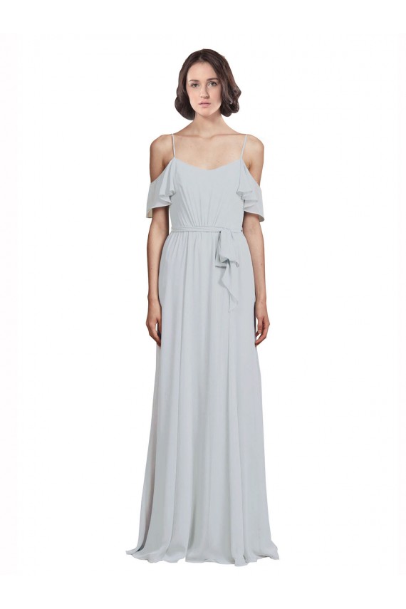 Soft Chiffon A-Line Long Sleeveless Frost Formal Dress / Bridesmaid Dress Glasgow