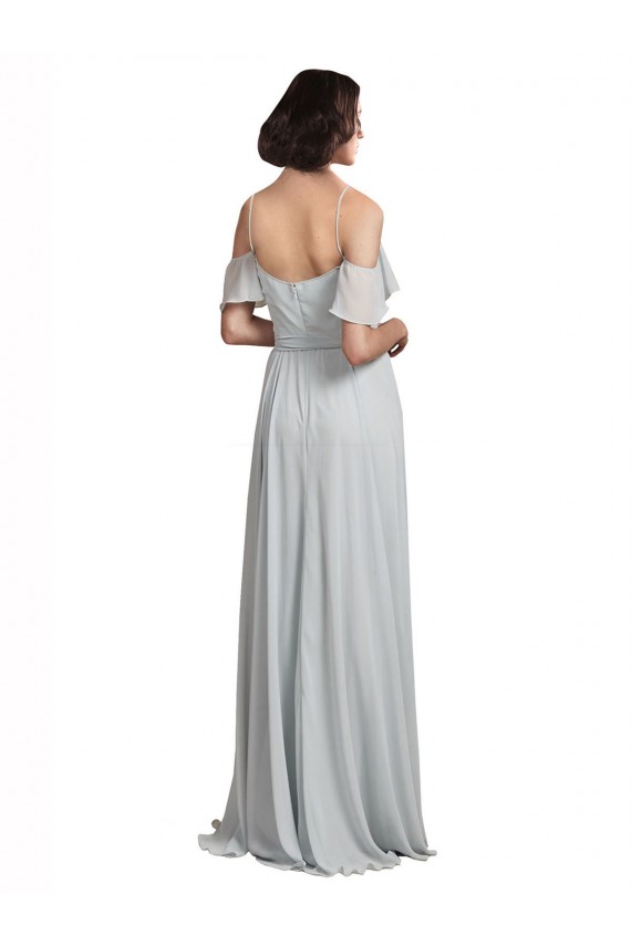 Soft Chiffon A-Line Long Sleeveless Frost Formal Dress / Bridesmaid Dress Glasgow