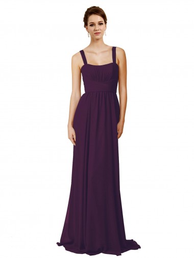Soft Chiffon A-Line Sweep Train Sleeveless Bridesmaid Dress Glasgow