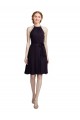 Soft Chiffon A-Line Knee Length Sleeveless Grape Bridesmaid Dress Glasgow