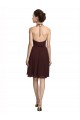 Soft Chiffon A-Line Knee Length Sleeveless Burgundy Gold Cocktail Dresses Glasgow