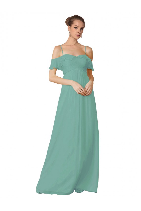Soft Chiffon A-Line Flutter Sleeves Seaside Bridesmaid Dress Glasgow