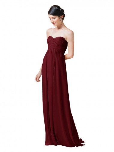Soft Chiffon A-Line Sleeveless Burgundy Bridesmaid Dresses Glasgow