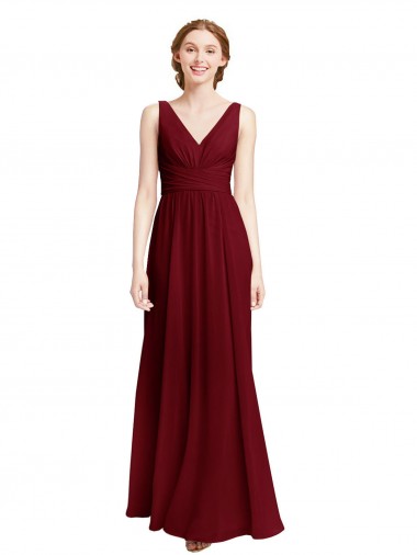 Chiffon Long A-Line Sleeveless Bridesmaid Dress / Evening Gowns Glasgow