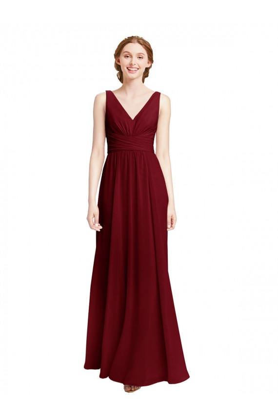 Chiffon Long A-Line Sleeveless Bridesmaid Dress / Evening Gowns Glasgow