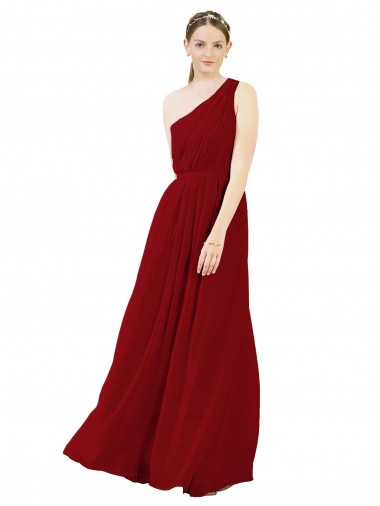 Chiffon A-Line Long Sleeveless Burgundy Bridesmaid Dresses Glasgow