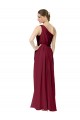 Chiffon A-Line Long Sleeveless Burgundy Bridesmaid Dresses Glasgow