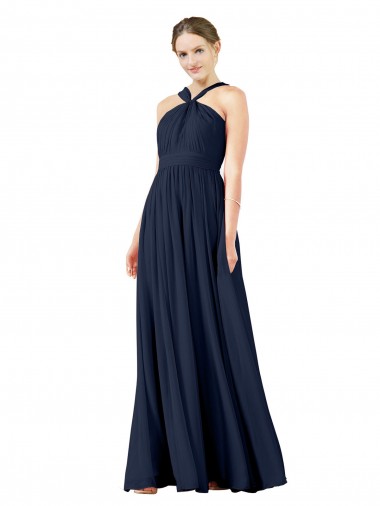 Chiffon Princess Long Sleeveless Bridesmaid Gowns Glasgow